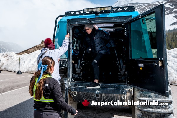 Boarding the Columbia Icefield Fat Truck Ice Odyssey